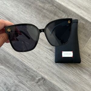 Gucci Black Sunglasses with Gold GG Accents